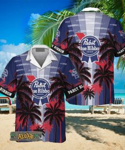 Pabst Blue Ribbon Tropical Coconut Palms Hawaiian Shirt For Men And Women Gift Hawaiian Beer