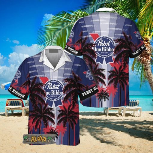 Pabst Blue Ribbon Tropical Coconut Palms Hawaiian Shirt For Men And Women Gift Hawaiian Beer