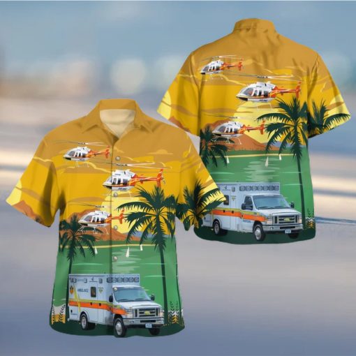 Pafford Emergency Medical Services Bell Jetranger Hawaiian Shirt