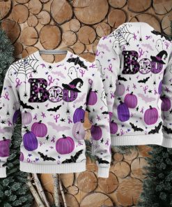 Pancreatic Cancer Sweatshirt Happy Halloween Boo 3D Sweater For Men And Women