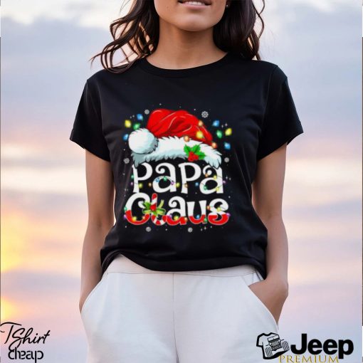 Papa Claus T shirt, Papa Claus Cute Christmas Lights Pajama Family Matching Shirt