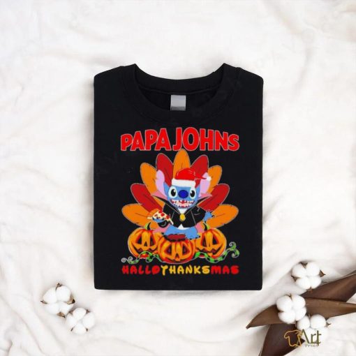 Papa John’s Pizza Santa Stitch Hallothanksmas shirt