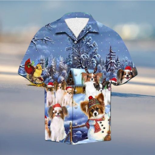 Papillon Festive Season Aloha Shirt, Santa Claus Hawaiian Shirt