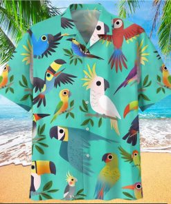 Parrot Blue Awesome Design Unisex Hawaiian Shirt