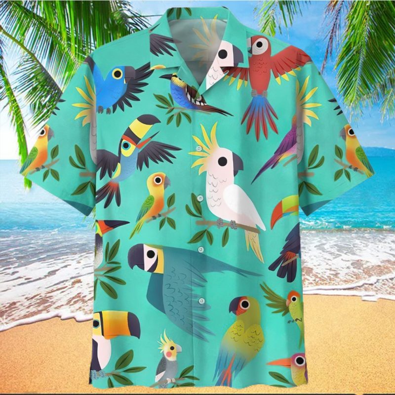 Parrot Blue Awesome Design Unisex Hawaiian Shirt