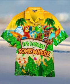 Parrot It’s 5 O’clock Somewhere Tropical Beach Hawaiian Shirt