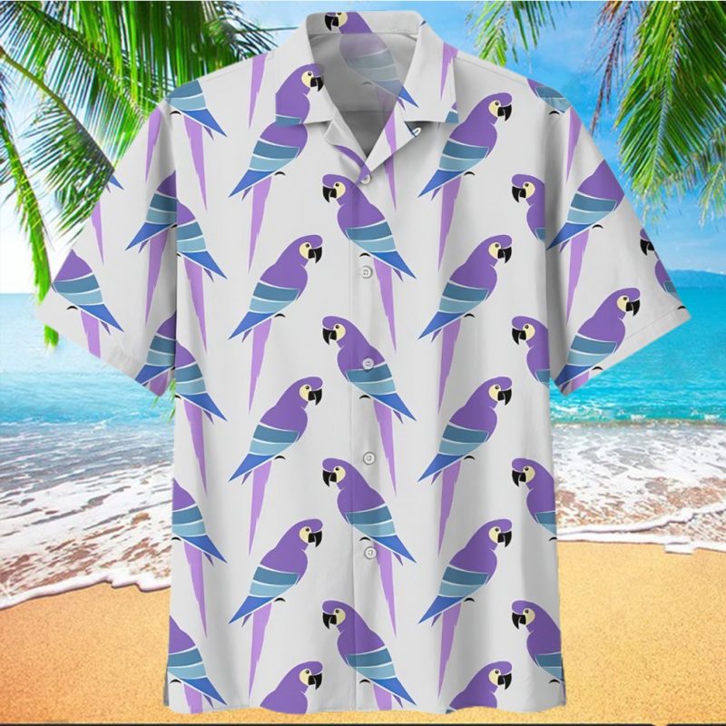 Parrot Purple Unique Design Unisex Hawaiian Shirt