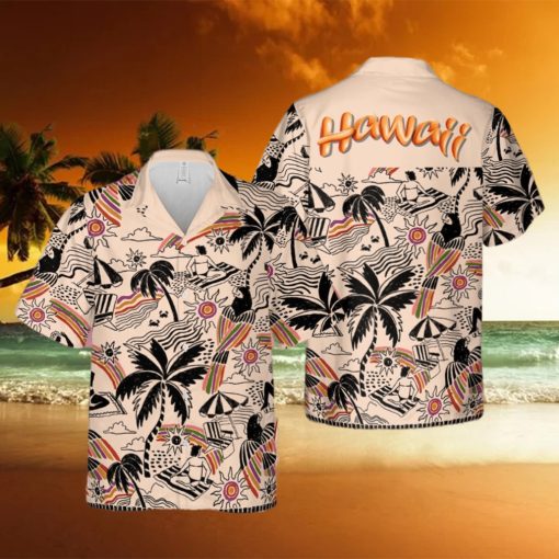 Parrot With Sunshine On Hawaii Beach Rainbow Aloha Hawaiian Shirt Summer Gift For Men And Women