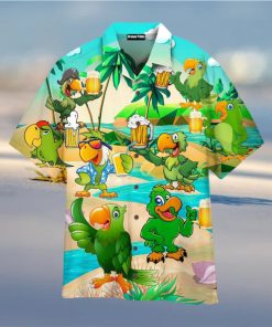 Parrots And Beer In Summer Hawaiian Shirt