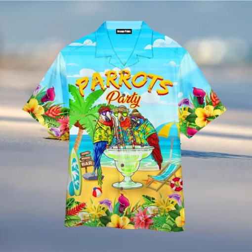 Parrots Party Drink Cocktail Hawaiian Shirt For Men