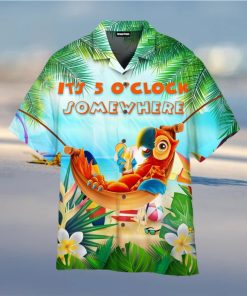 Party Parrot It’s 5 O’clock Somewhere Hawaiian Shirt For Men