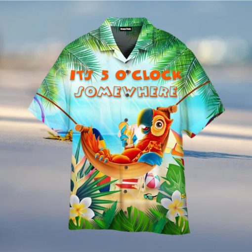 Party Parrot It’s 5 O’clock Somewhere Hawaiian Shirt For Men