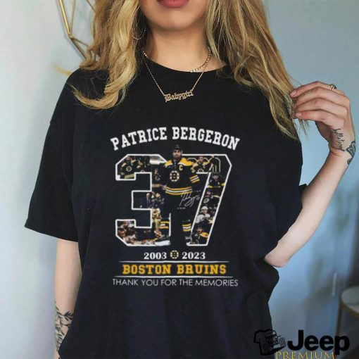 Patrice Bergeron 2003 – 2023 Boston Bruins Thank You For The Memories Limited Edition T Shirt