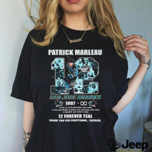 Patrick Marleau 12 San Jose Sharks 12 Forever Teal Thank You For Everything Shirt