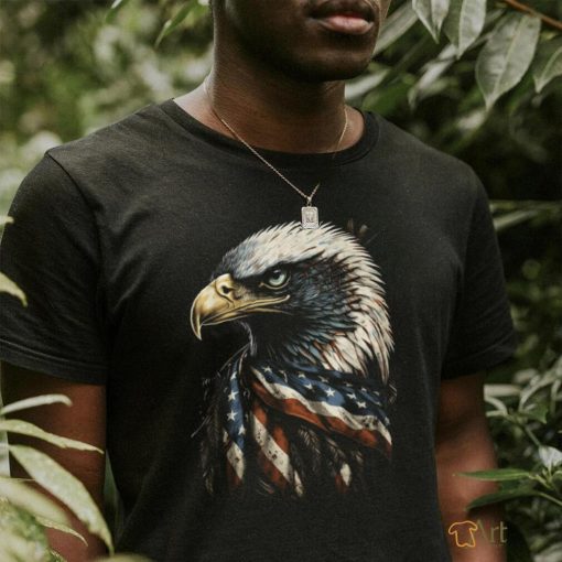 Patriotic Bald Eagle 4th Of July Men USA American Flag T Shirt