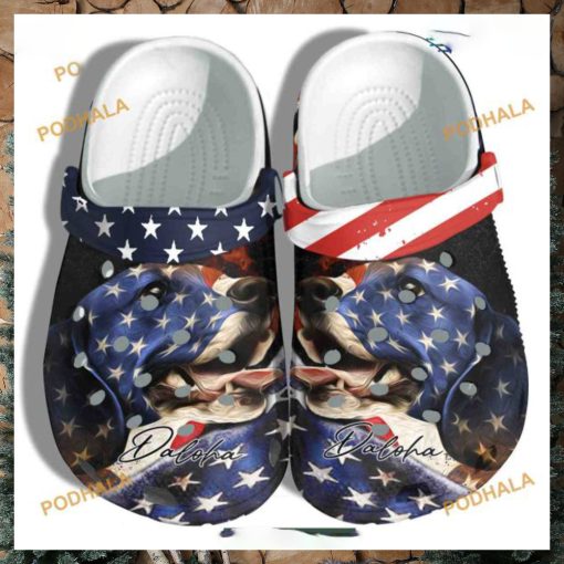 Patriotic Beagle Dog Crocs 4th of July Personalized Shoes