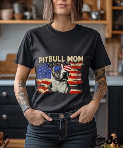 Patriotic Pitbull Mom 4th Of July American Flag USA Shirt