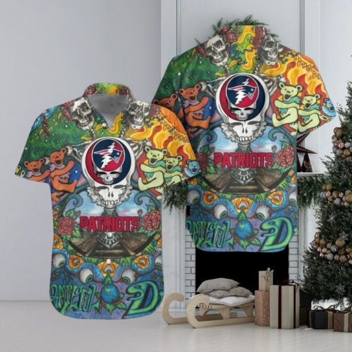 Patriots Hawaiian Shirt Grateful Dead NFL Gift For Fan