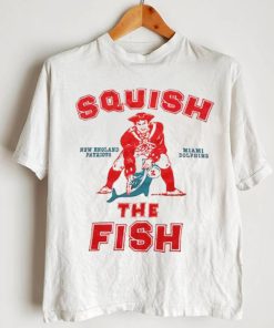 Patriots and dolphins squish the fish ringer logo shirt
