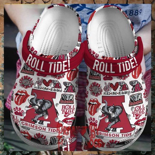 Peace Love ALabama Crimson Roll Tide Crocs