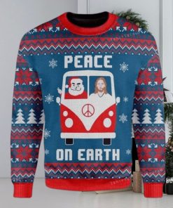 Peace On Earth Santa Claus And Jesus In The Car Ugly Sweater Party