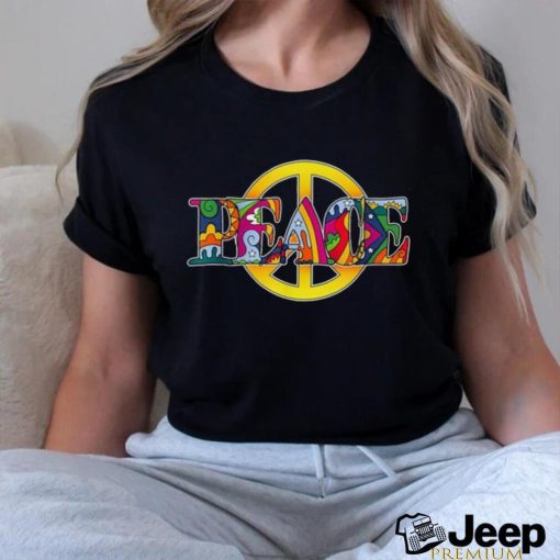 Peace Sign World Love Hippies Psychedelic Trip Trippy 70s T Shirt