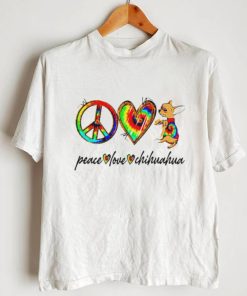 Peace love Chihuahua tie dye rainbow dog lover shirt