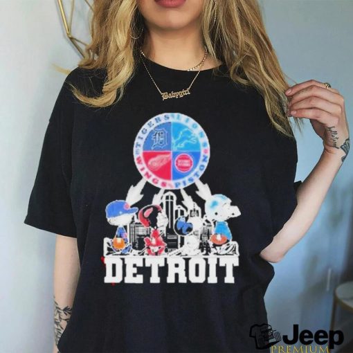 Peanut Character Detroit Sport Team Abbey Road Skyline 2023 shirt