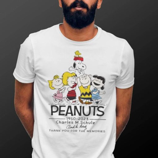 Peanuts 1950 – 2023 Charles M Schulz thank you for the memories signature shirt