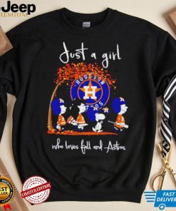 Peanuts Cartoon Just A Girl Who Loves Fall And Astros Shirt