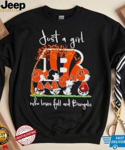 Peanuts Cartoon Just A Girl Who Loves Fall And Bengals Shirt