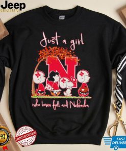 Peanuts Cartoon Just A Girl Who Loves Fall And Nebraska Shirt