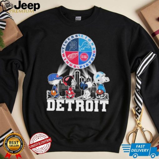 Peanuts Characters Detroit Sports Teams City Walking Shirt