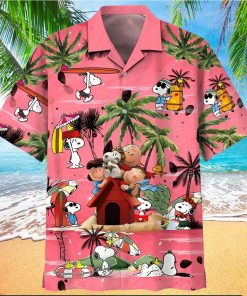 Peanuts Charlie Brown And Snoopy Print Hawaiian Shirt