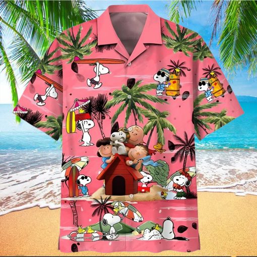 Peanuts Charlie Brown And Snoopy Print Hawaiian Shirt