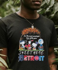 Peanuts Detroit Team Sports Sweet Home Fall It’s The Most Wonderful Time Of The Year Shirt