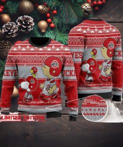 Peanuts Family Snoopy Cartoon Christmas Holiday 2023 For Man And Women Ohio State Buckeyes Ugly Sweater