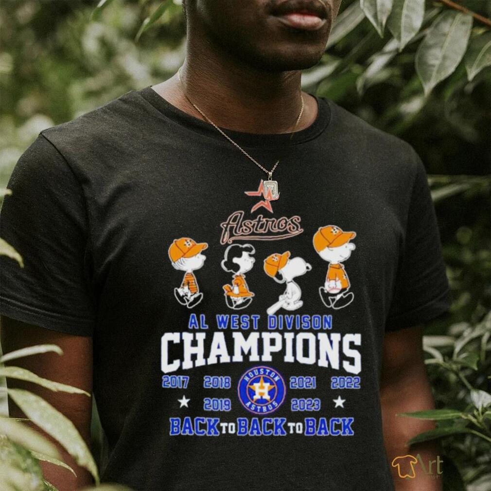 Peanuts Houston Astros AL West Division Champions back to back to back shirt  - teejeep
