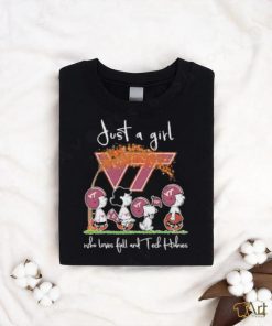 Peanuts Just a girl who loves fall and Tech Hokies 2023 t shirt