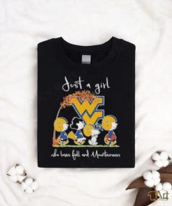 Peanuts Just a girl who loves fall and West Mountaineers 2023 t shirt