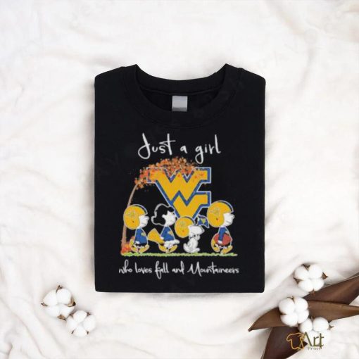 Peanuts Just a girl who loves fall and West Mountaineers 2023 t shirt