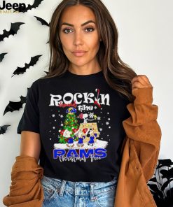 Peanuts NFL Los Angeles Rams Rockin Around Christmas Tree shirt