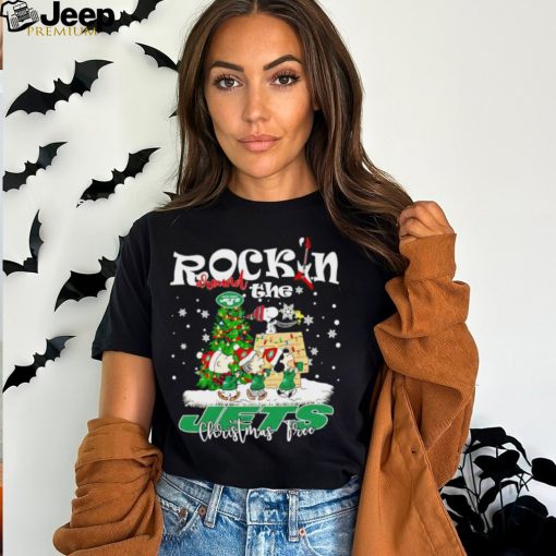 Peanuts NFL New York Jets Rockin Around Christmas Tree shirt