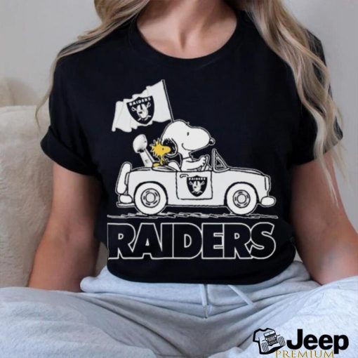 Peanuts Snoopy And Woodstock Las Vegas Raiders On Car Shirt