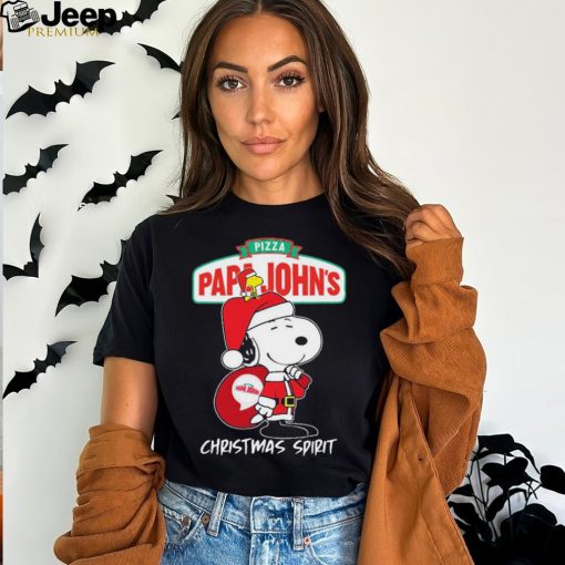 Peanuts Snoopy And Woodstock Papa John’s Pizza Christmas Spirit Shirt