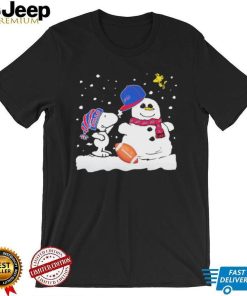 Peanuts Snoopy And Woodstock Snowman Buffalo Bills Shirt