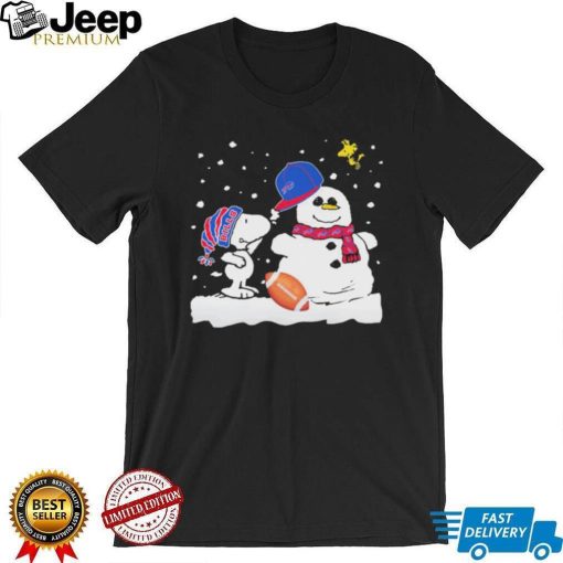 Peanuts Snoopy And Woodstock Snowman Buffalo Bills Shirt