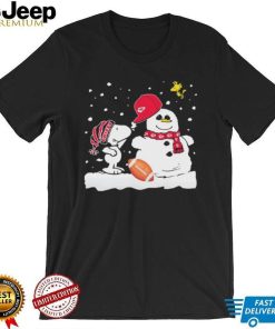 Peanuts Snoopy And Woodstock Snowman Kansas City Chiefs Christmas Shirt