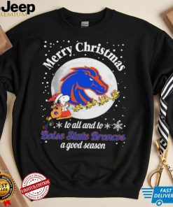 Peanuts Snoopy Merry Christmas To All And To All A Boise State Broncos A Good Season Shirt