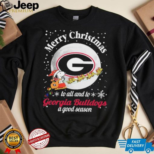 Peanuts Snoopy Merry Christmas To All And To All A Georgia Bulldogs A Good Season Shirt